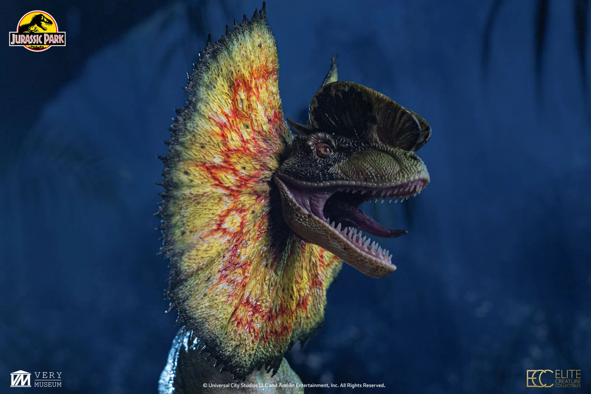 ELITE CREATURE COLLECTIBLES - JURASSIC PARK JURASSIC PARK DILOPHOSAURUS SCALE MAQUETTE 1/3 STATUA 62 cm