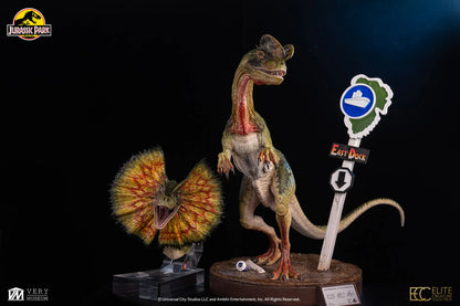 ELITE CREATURE COLLECTIBLES - JURASSIC PARK JURASSIC PARK DILOPHOSAURUS SCALE MAQUETTE 1/3 STATUA 62 cm