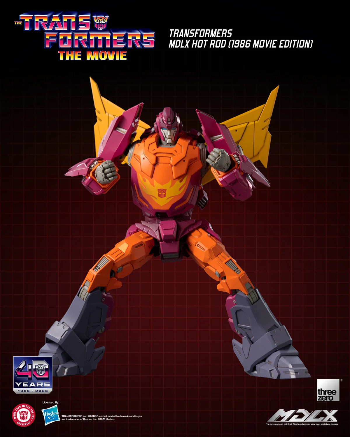 THREEA TOYS/THREEZERO - TRANSFORMERS HOT ROD 1986 MOVIE MDLX ACTION FIGURE 18 cm