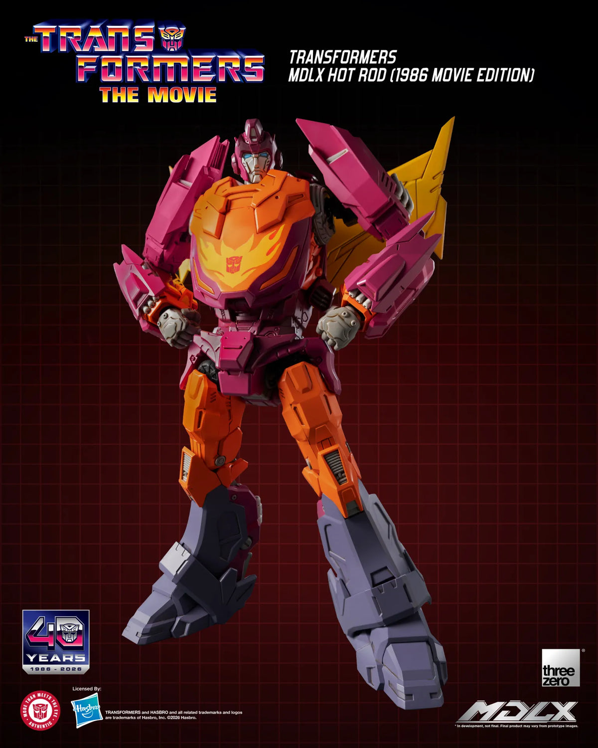 THREEA TOYS/THREEZERO - TRANSFORMERS HOT ROD 1986 MOVIE MDLX ACTION FIGURE 18 cm