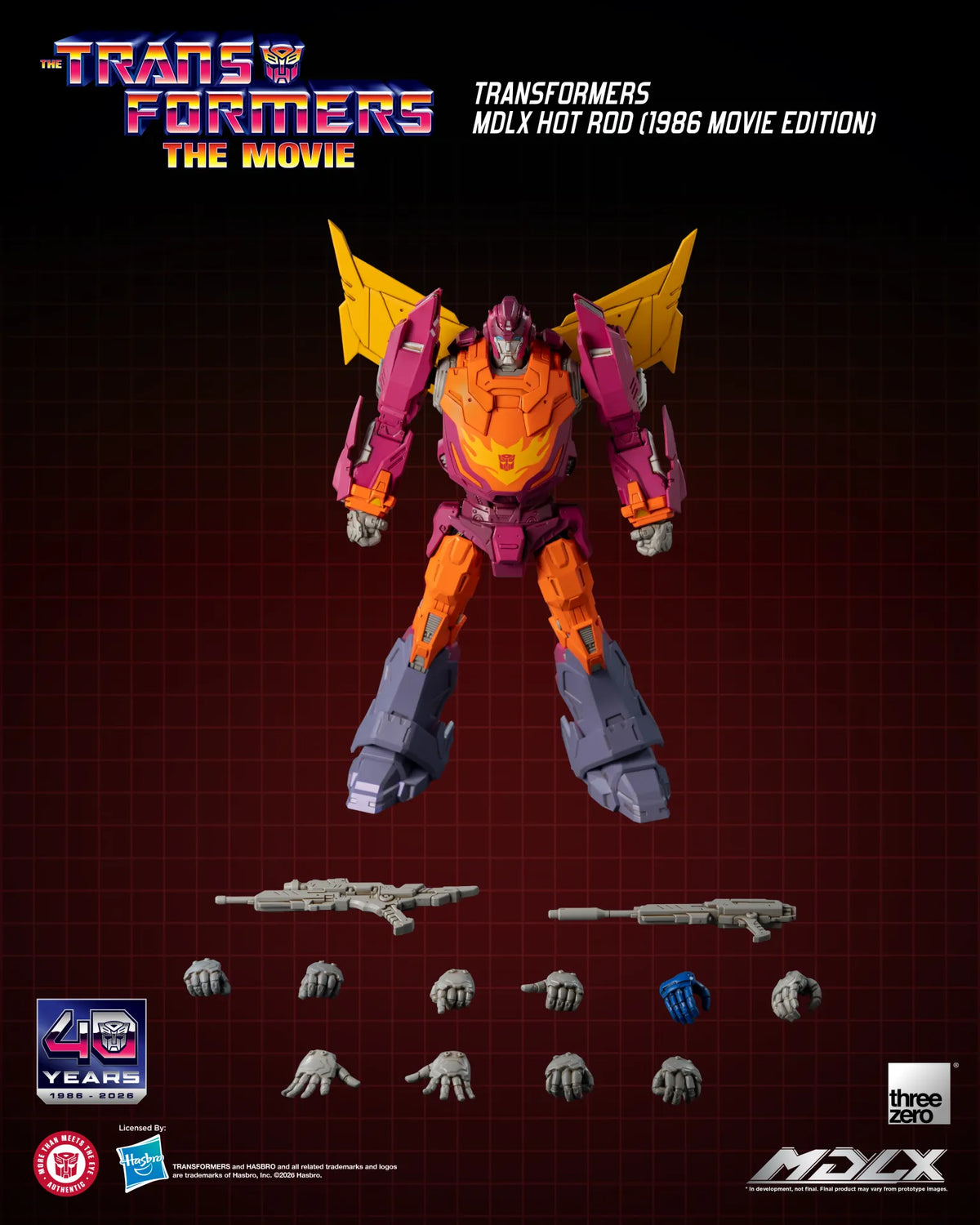 THREEA TOYS/THREEZERO - TRANSFORMERS HOT ROD 1986 MOVIE MDLX ACTION FIGURE 18 cm