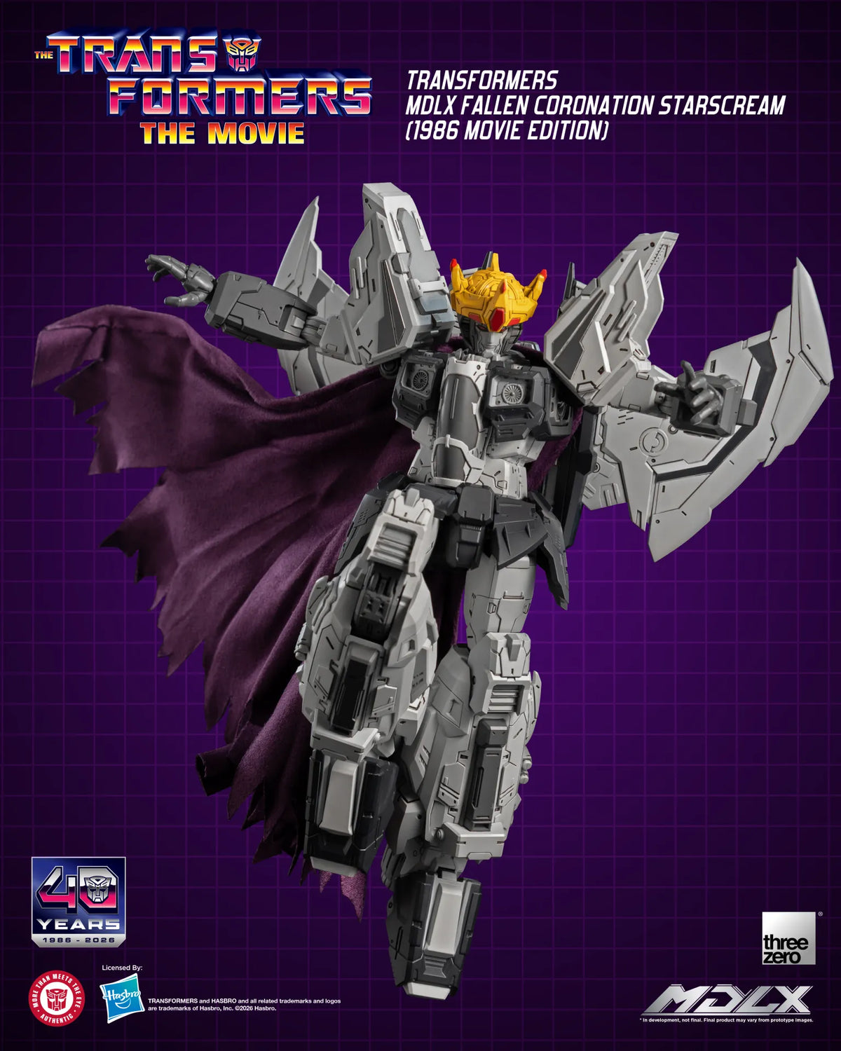 THREEA TOYS/THREEZERO STARSCREAM - TRANSFORMERS FALLEN CORONATION 1986 MOVIE MDLX ACTION FIGURE 20 cm