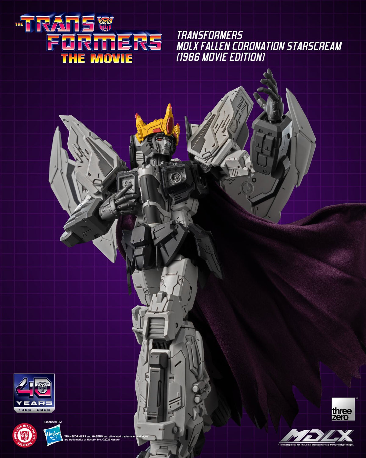 THREEA TOYS/THREEZERO STARSCREAM - TRANSFORMERS FALLEN CORONATION 1986 MOVIE MDLX ACTION FIGURE 20 cm