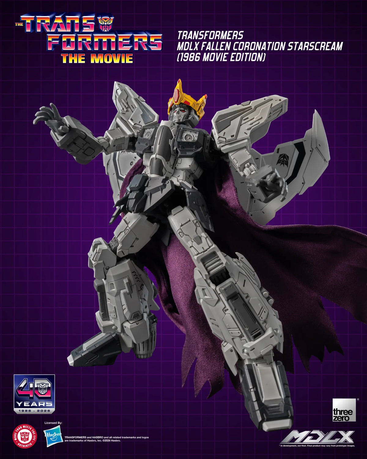 THREEA TOYS/THREEZERO STARSCREAM - TRANSFORMERS FALLEN CORONATION 1986 MOVIE MDLX ACTION FIGURE 20 cm