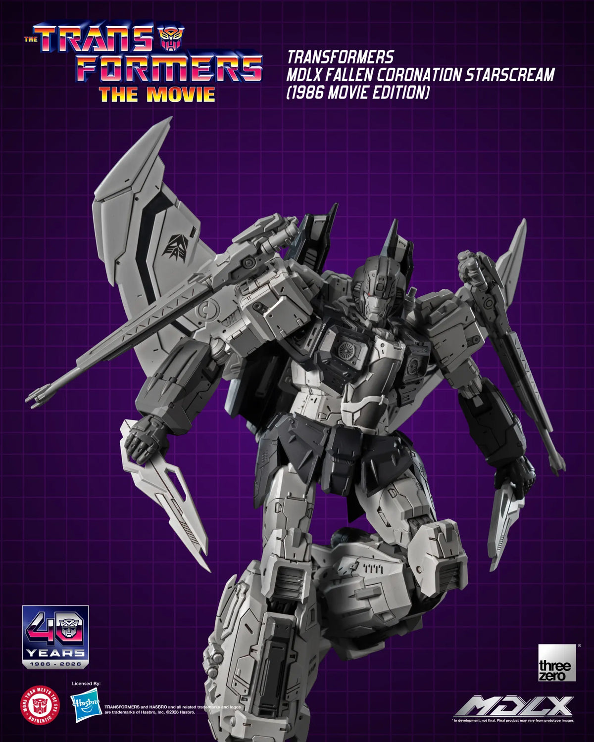 THREEA TOYS/THREEZERO STARSCREAM - TRANSFORMERS FALLEN CORONATION 1986 MOVIE MDLX ACTION FIGURE 20 cm