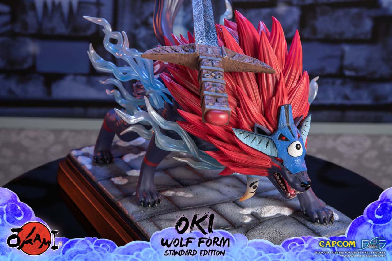 OKAMI OKI WOLF FROM RESIN STATUE