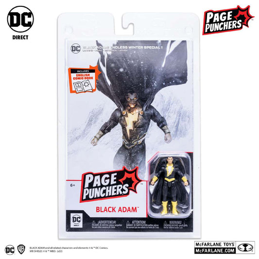DC PAGE PUNCH BLACK ADAM+COMIC 3INCH AF