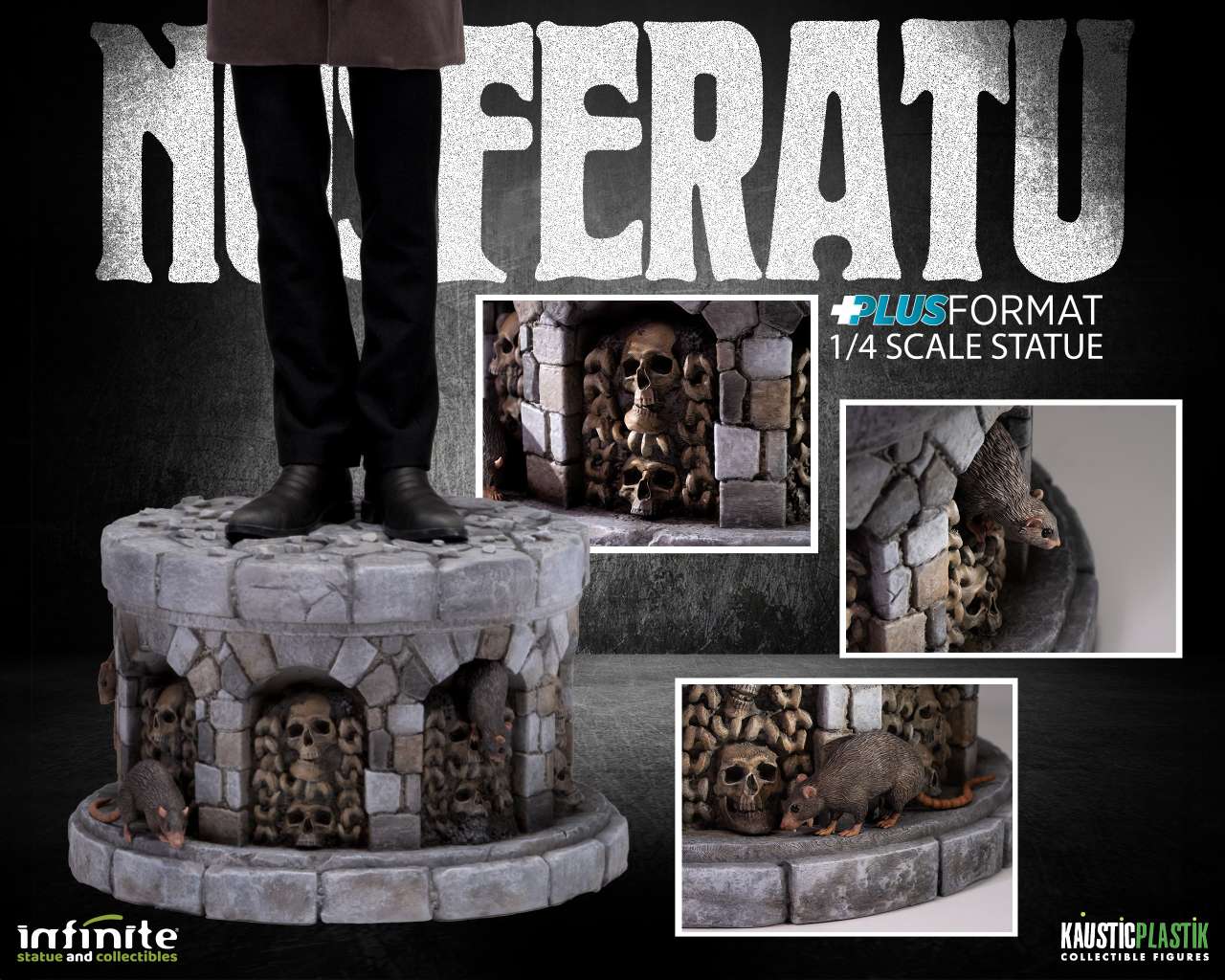 NOSFERATU  STATUA RESINA FORMATO PLUS 1/4 61 CM INFINITE STATUE