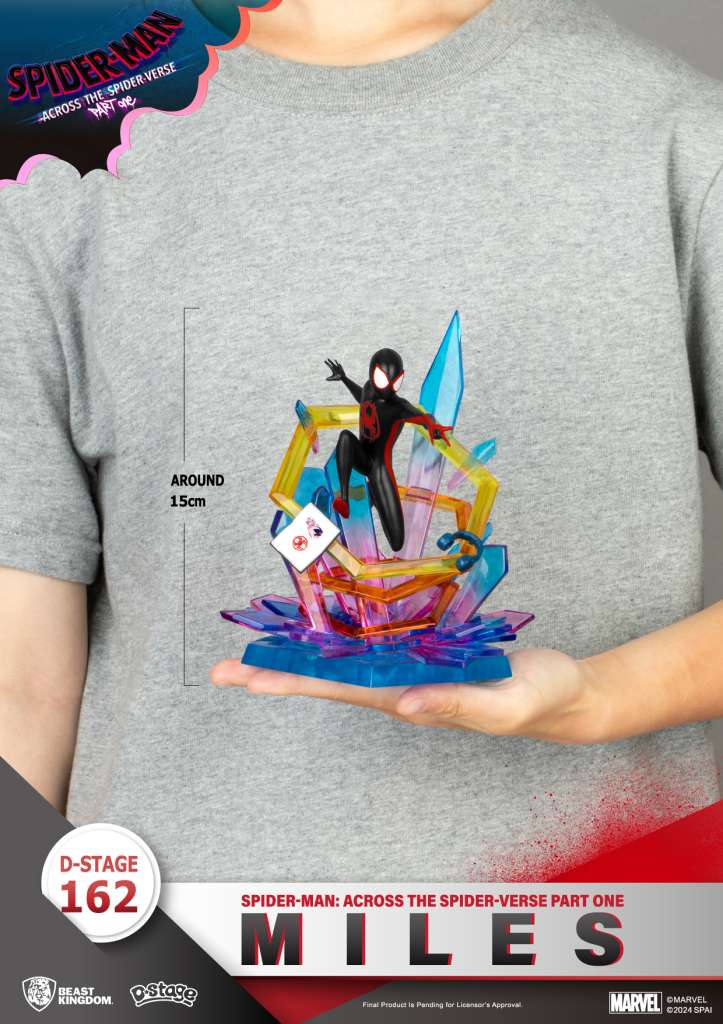 BEAST KINGDOM D- STAGE SPIDER-MAN ACROSS SPIDER-VERSE PART ONE MILES STATUA 15cm