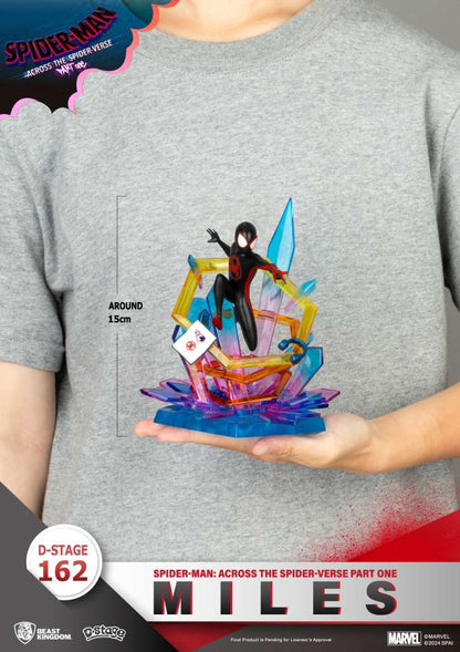 BEAST KINGDOM D- STAGE SPIDER-MAN ACROSS SPIDER-VERSE PART ONE MILES STATUA 15cm