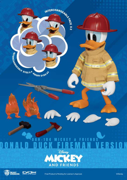 MICKEY & FRIENDS DYNAMIC 8CTION HEROES ACTION FIGURA 1/9 DONALD DUCK FIREMAN VER. 24 CM BEAST KINGDOM TOYS