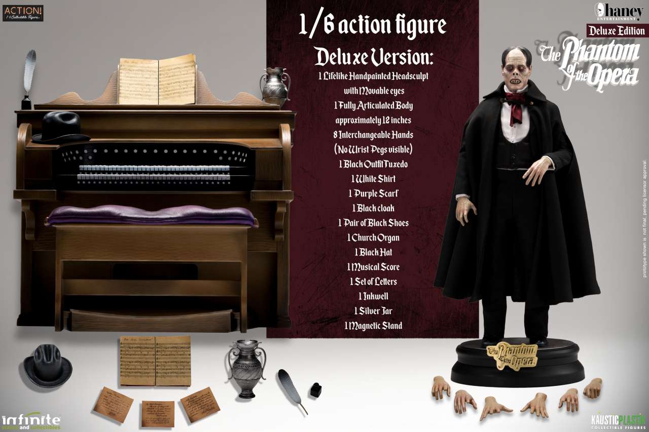 INFINITE STATUE LON CHANEY AS PHANTOM OPERA DELUXE VERSION 1/6 ACTION FIGURE 30 cm/12 inch doll 27 cm/10.63 inch organo