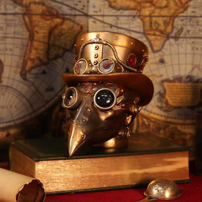 STEAMPUNK AUTOMATON APOTHECARY DOC SKULL