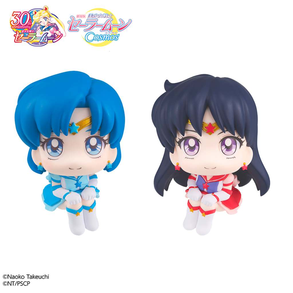 SAILOR MOON COSMOS LOOK UP PVC STATUAS ETERNAL SAILOR MERCURY & ETERNAL SAILOR MARS SET 11 CM MEGAHOUSE