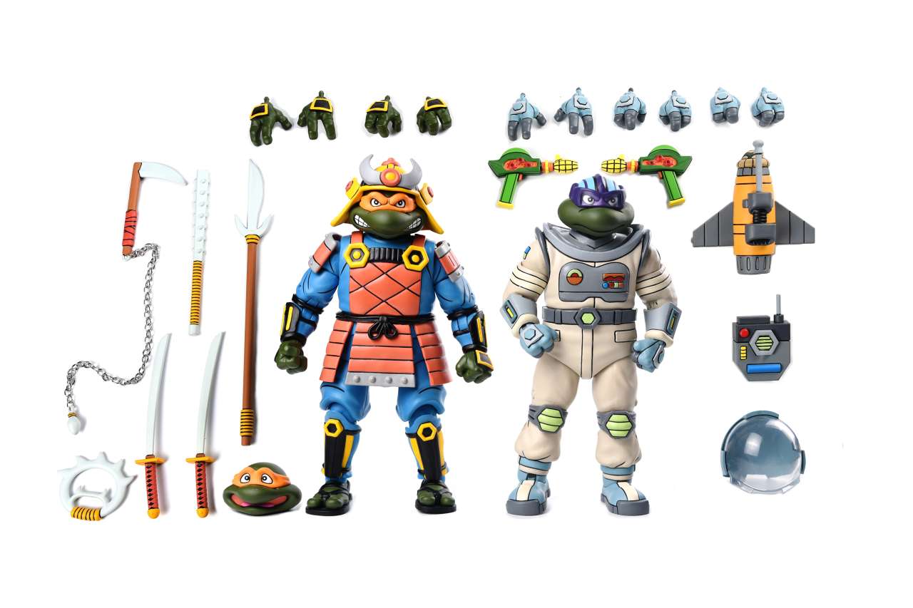 TMNT CARTOON SPACE ADV & SAMURAI 2PCK ACTION FIGURE