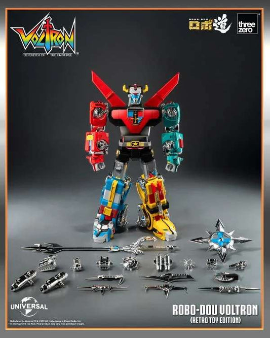 VOLTRON: DEFENDER OF THE UNIVERSE ROBO-DOU ACTION FIGURA VOLTRON RETRO TOY EDITION 27 CM THREEZERO