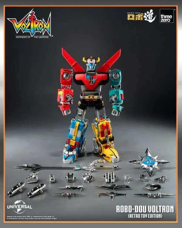 VOLTRON: DEFENDER OF THE UNIVERSE ROBO-DOU ACTION FIGURA VOLTRON RETRO TOY EDITION 27 CM THREEZERO