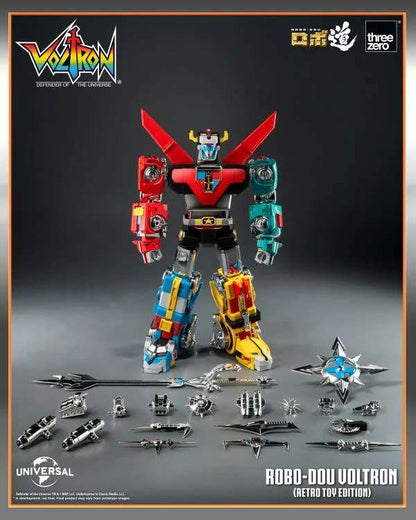 VOLTRON: DEFENDER OF THE UNIVERSE ROBO-DOU ACTION FIGURA VOLTRON RETRO TOY EDITION 27 CM THREEZERO