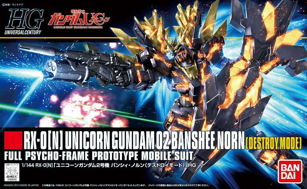 BANDAI - GUNDAM HGUC UNIC BANSHEE NORN DEST 1/144 MODEL KIT 12 cm