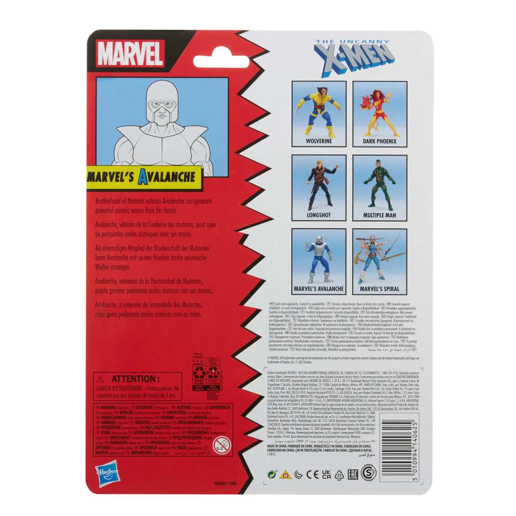 THE UNCANNY X-MEN MARVEL LEGENDS ACTION FIGURA MARVEL'S AVALANCHE 15 CM HASBRO