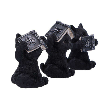 THREE WISE WITCHY BLACK SPELL CATS
