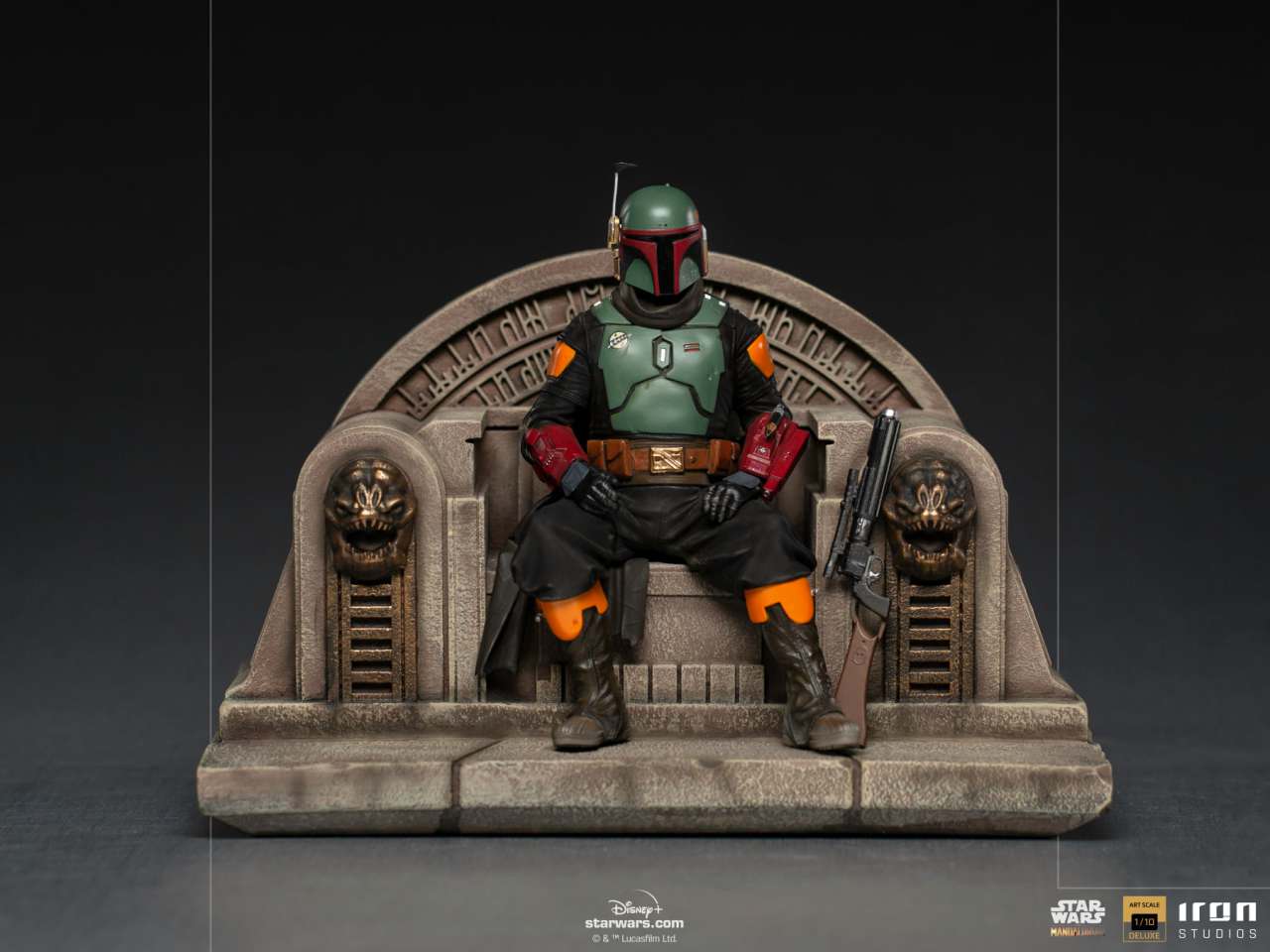 IRON STUDIOS MANDALORIAN BOBAFETT THRONE DLX 1/10 STATUA 18 cm