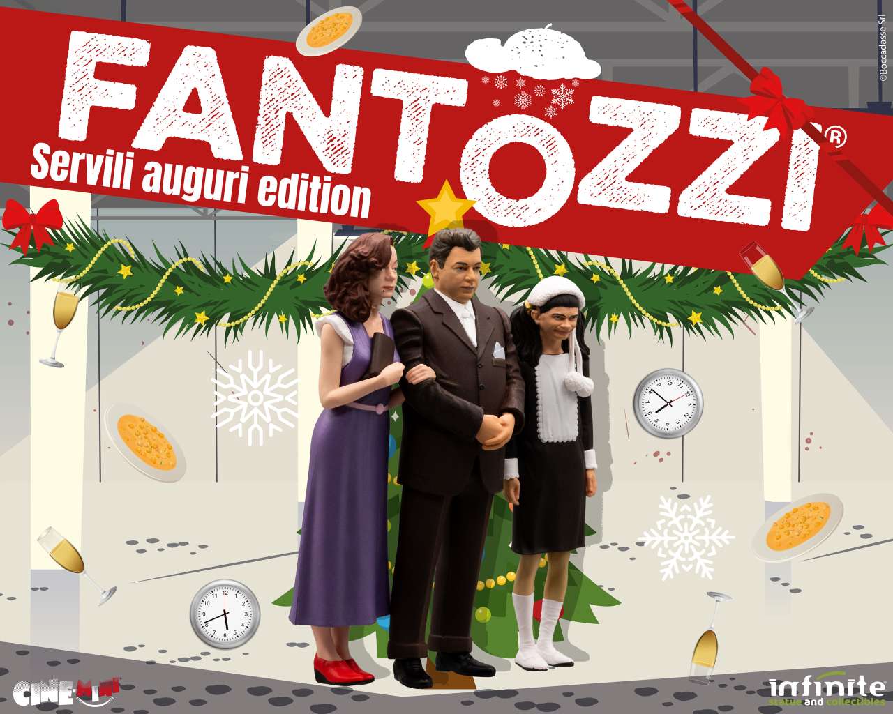INFINITE STATUE FANTOZZI FAMIGLIA FANTOZZI RAG UGO SERVILI AUGURI EDITION CINEMINI PVC MINI FIGURA 10 cm