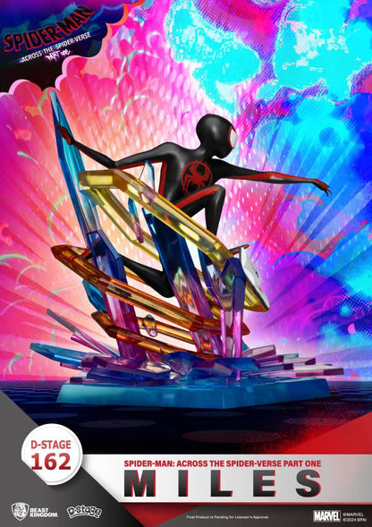 BEAST KINGDOM D- STAGE SPIDER-MAN ACROSS SPIDER-VERSE PART ONE MILES STATUA 15cm