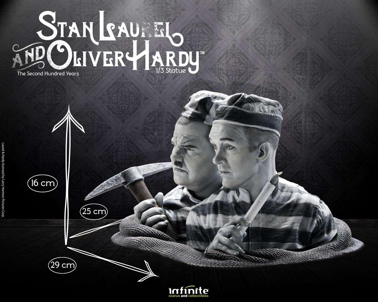 INFINITE STATUE STAN LAUREL & OLIVER HARDY 1/3 STATUA 29 cm