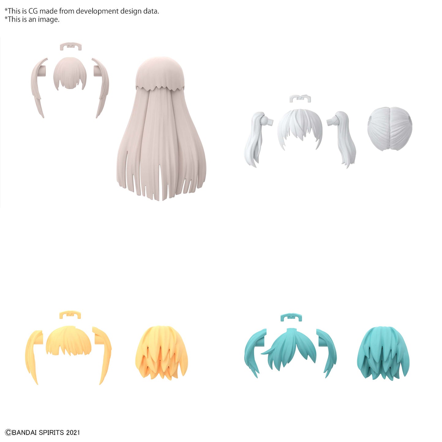 30MS OPTION HAIR STYLE PARTS Vol.5 (4) MODEL KIT BANDAI MODEL KIT