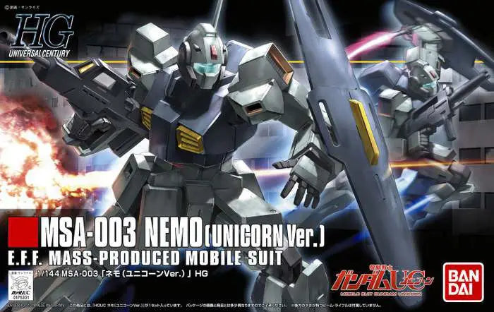 BANDAI HGUC NEMO UNICORN VER 1/144 MODEL KIT 13 cm