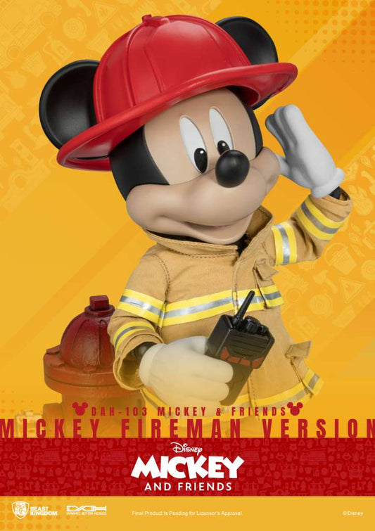 MICKEY & FRIENDS DYNAMIC 8CTION HEROES ACTION FIGURA 1/9 MICKEY FIREMAN VER. 24 CM BEAST KINGDOM TOYS