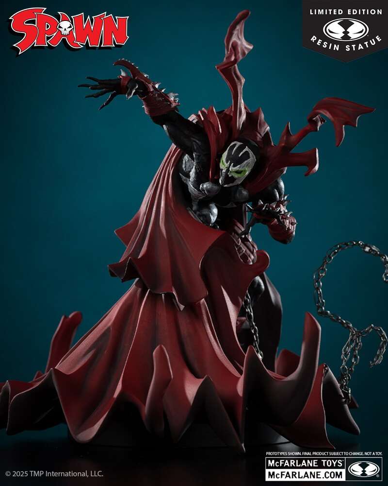 MCFARLANE TOYS 25 SPAWN BLACK WHITE & RED ALL OVER SPAWN GREG CAPULLO RESIN STATUA 22 cm