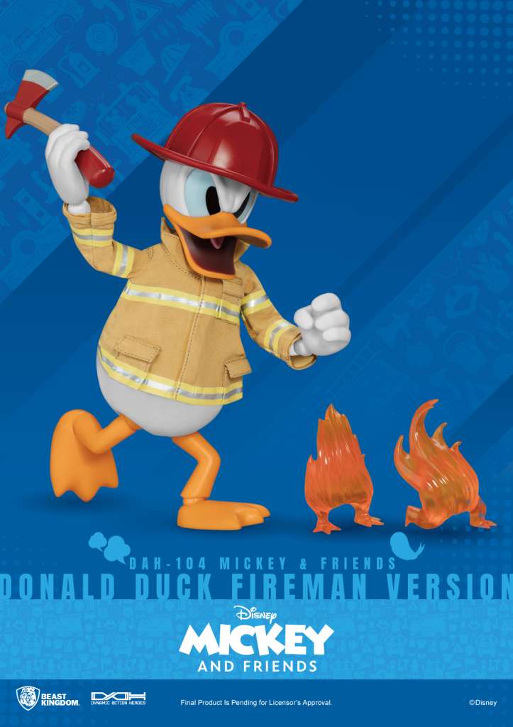 MICKEY & FRIENDS DYNAMIC 8CTION HEROES ACTION FIGURA 1/9 DONALD DUCK FIREMAN VER. 24 CM BEAST KINGDOM TOYS