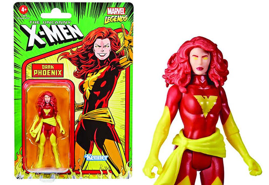 THE UNCANNY X-MEN MARVEL LEGENDS RETRO COLLECTION ACTION FIGURA 2022 DARK PHOENIX 10 CM HASBRO
