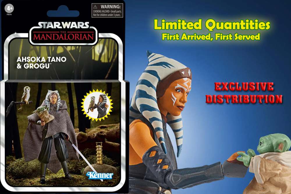 STAR WARS: THE MANDALORIAN VINTAGE COLLECTION ACTION FIGURA 2022 AHSOKA TANO & GROGU 10 CM HASBRO