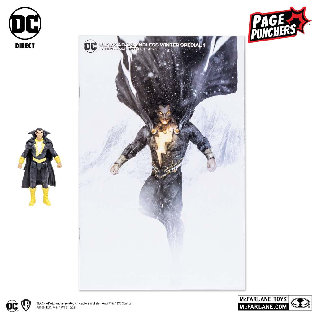 DC PAGE PUNCH BLACK ADAM+COMIC 3INCH AF