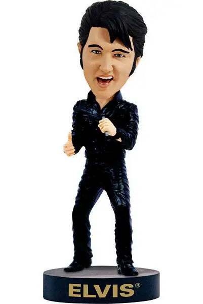 ROYAL BOBBLE ELVIS BLACK LEATHER BOBBLE HEAD HEADKNOCKER 15 cm