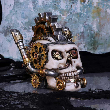 STEAMPUNK MECHANICAL METAL HEAD SKULL