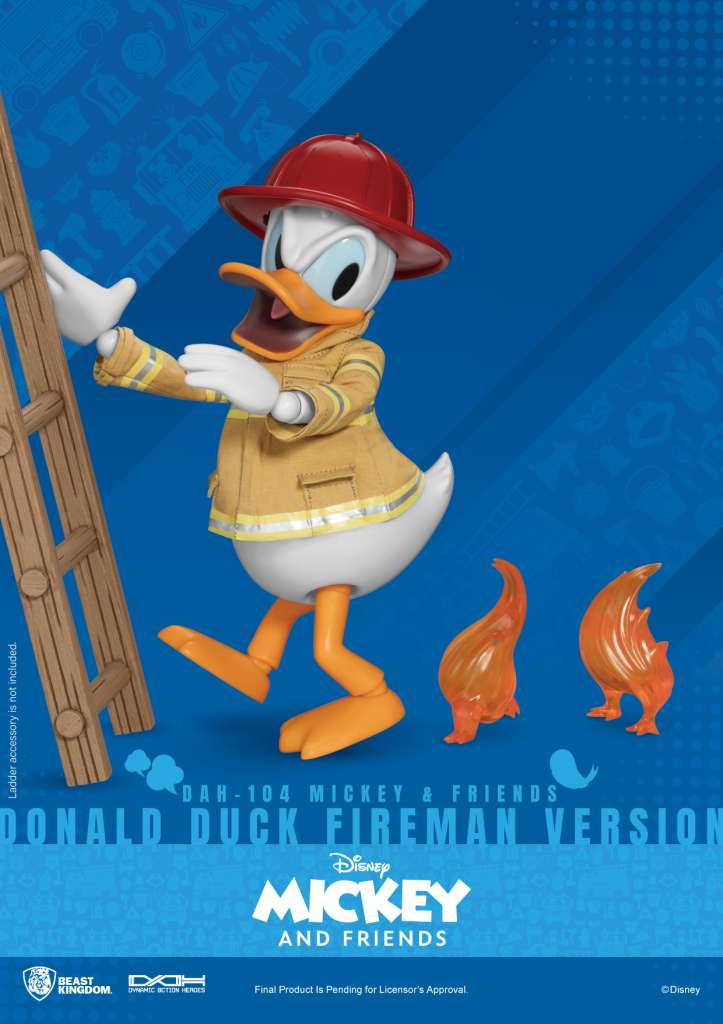 MICKEY & FRIENDS DYNAMIC 8CTION HEROES ACTION FIGURA 1/9 DONALD DUCK FIREMAN VER. 24 CM BEAST KINGDOM TOYS