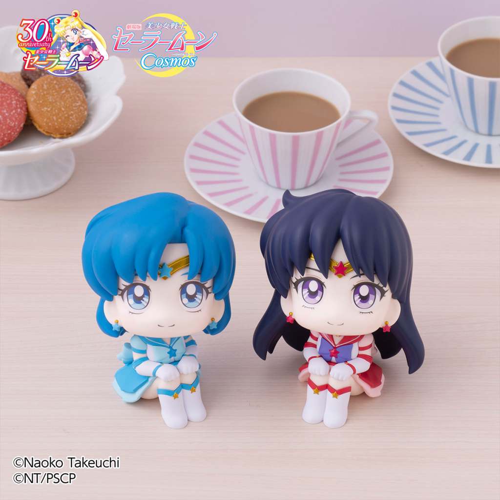 SAILOR MOON COSMOS LOOK UP PVC STATUAS ETERNAL SAILOR MERCURY & ETERNAL SAILOR MARS SET 11 CM MEGAHOUSE