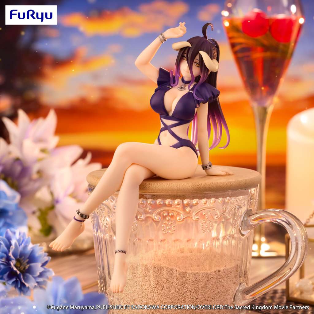 OVERLORD NOODLE STOPPER PVC STATUA ALBEDO SWIMSUIT DARK PURPLE COLOR VER. 16 CM FURYU