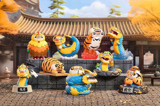 FUNISM ALEXANDER FAT TIGER LONG TENG HU YE BLIND BOX DISPLAY (8) MINI FIGURA 8 cm