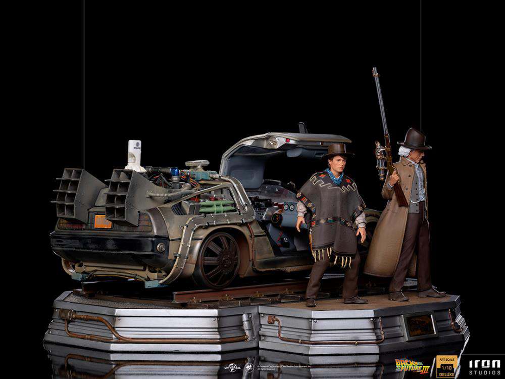 BTTF III DELOREAN + STATUE 1/10 SET