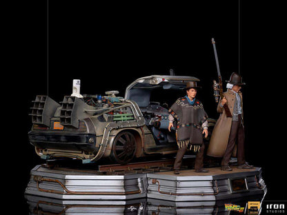 BTTF III DELOREAN + STATUE 1/10 SET