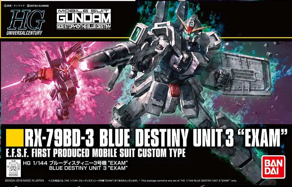 BANDAI HG BLUE DESTINY UNIT3 EXAM 1/144 MODEL KIT 13 cm