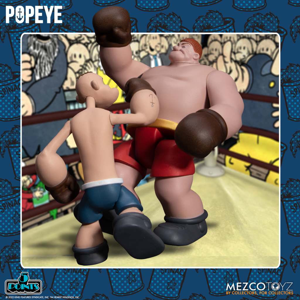 MEZCO TOYS 5 POINTS POPEYE & OXHEART BOX SET ACTION FIGURE 8 cm