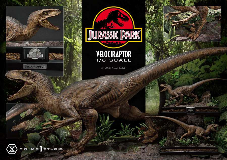 PRIME 1 JURASSIC PARK VELOCIRAPTOR ATTACK STATUA 38.2 cm