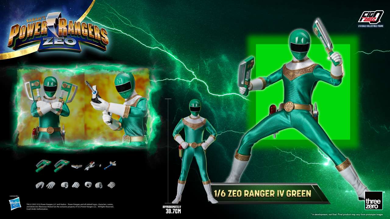 POWER RANGERS ZEO FIGZERO ACTION FIGURA 1/6 RANGER IV GREEN 30 CM THREEZERO