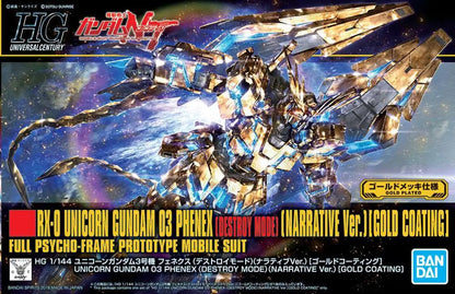 BANDAI - GUNDAM HGUC PHENEX DESTR NAR GOLD 1/144 MODEL KIT 12 cm